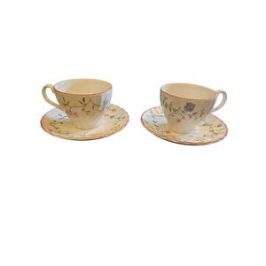 Johnson Brothers Summer Chintz Pair Of Coffee/Tea Cups Saucers 2 3/4" Tall